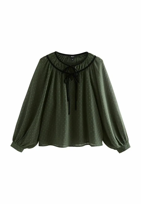 Блузка прямого кроя с длинными рукавами Next, Khaki Green