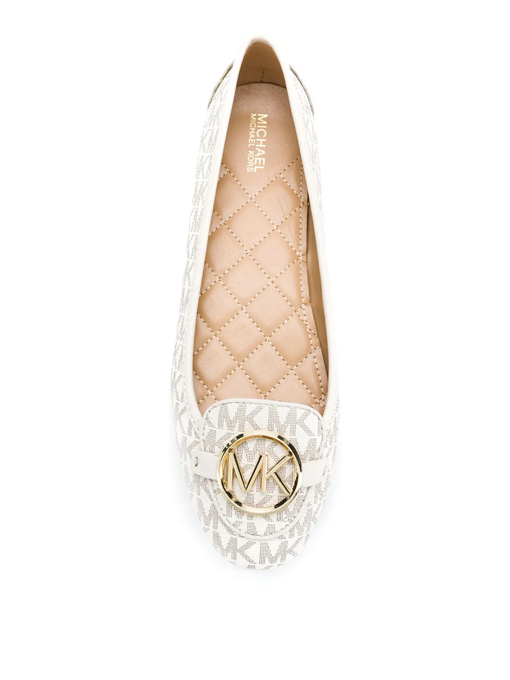 Балетки с металлическим логотипом и монограммой Michael Michael Kors, нейтральный — фото 4