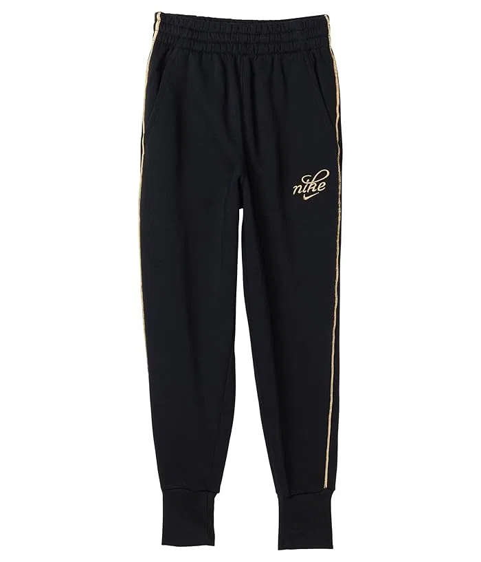 Джоггеры спортивные Nike Kids Sportswear Club Fleece Oversized, Black/Metallic Gold