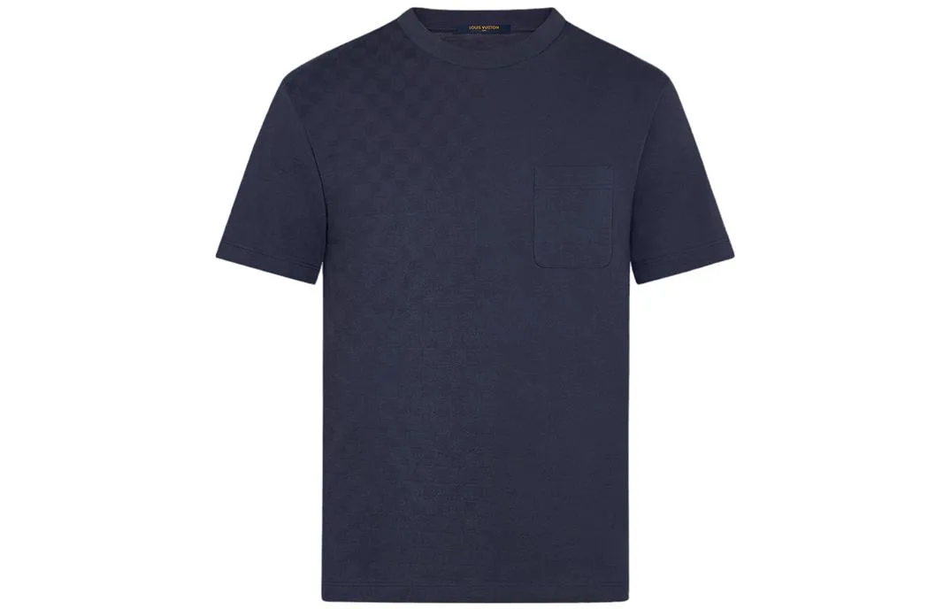 Футболка с карманом в стиле Half Damier LOUIS VUITTON, морской синий