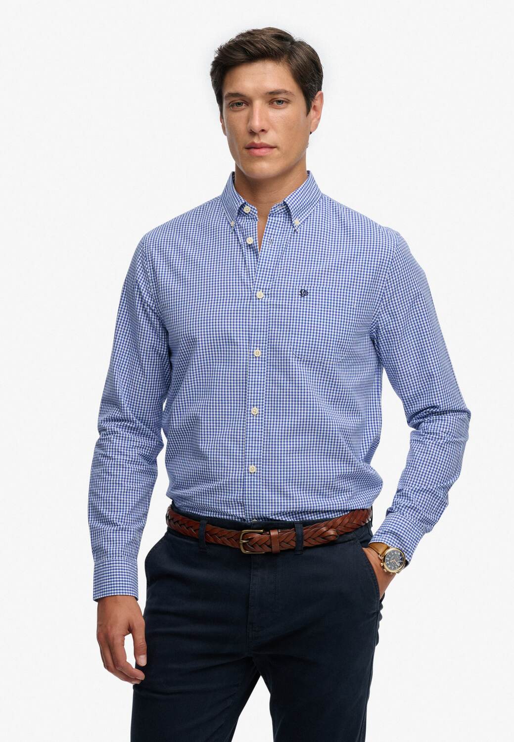

Superdry & Co Рубашка на пуговицах синего цвета Regular fit