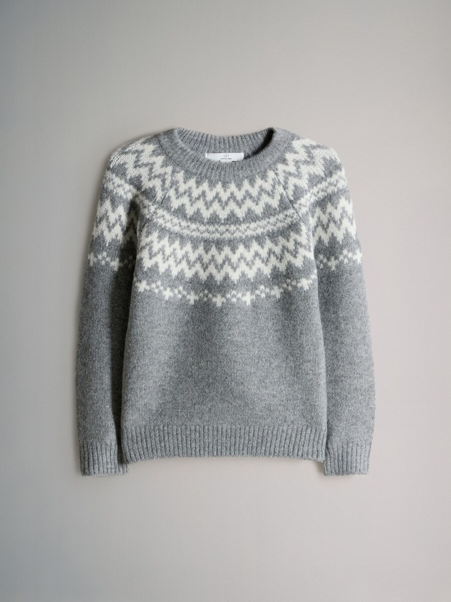 Свитер The Set, Dark Grey/Natural White — фото 3