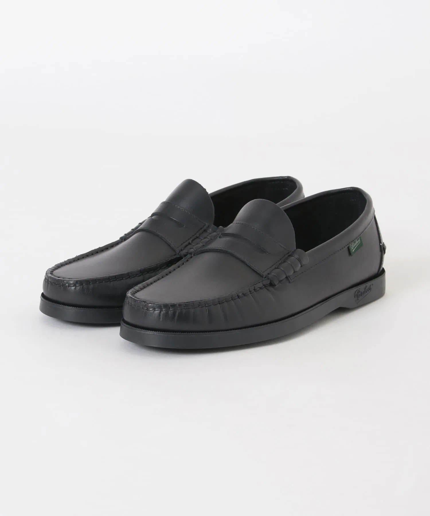 Мужские кожаные лоферы PARABOOT CORAUX URBAN RESEARCH чёрные