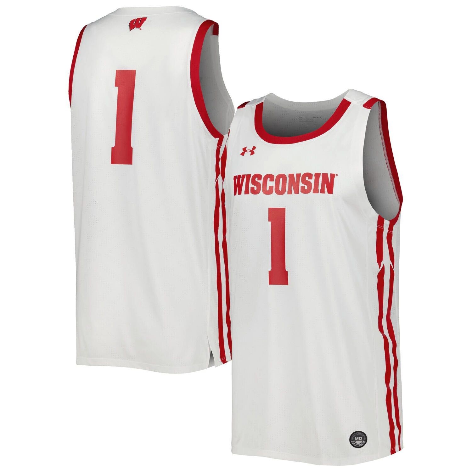 

Мужская белая баскетбольная майка Wisconsin Badgers реплика Under Armour, Белый, Мужская белая баскетбольная майка Wisconsin Badgers реплика Under Armour