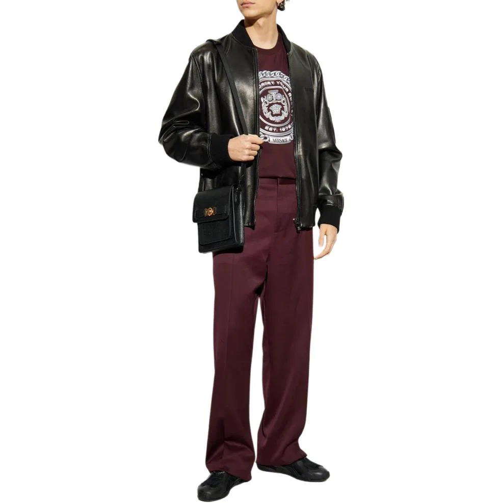 Футболка с принтом VERSACE Dark Burgundy — фото 4
