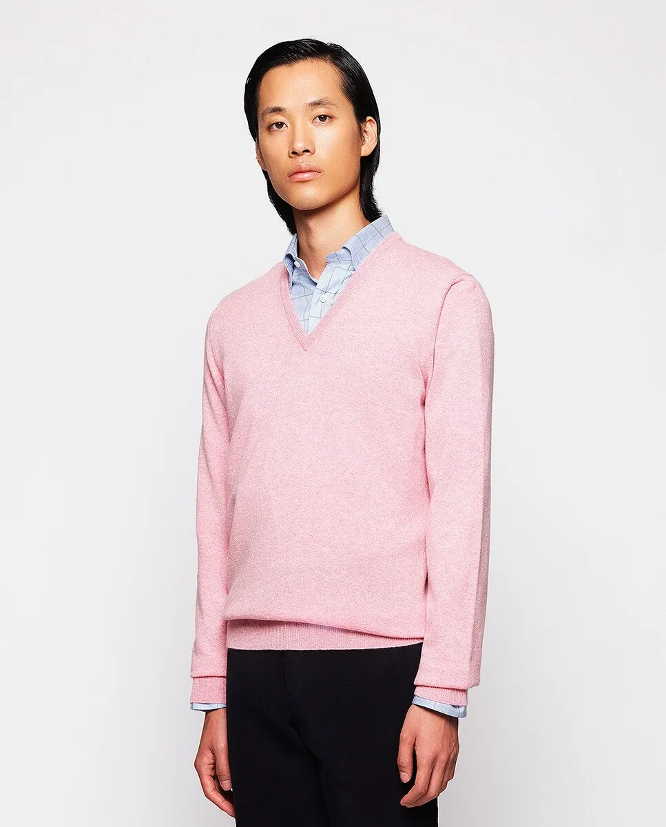 

Мужской кашемировый свитер с V-образным вырезом Mirto, розовый