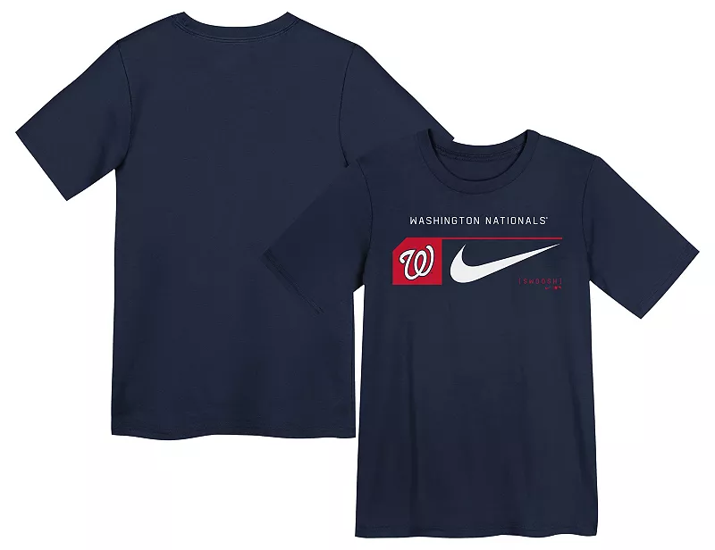 

Темно-синяя футболка с логотипом Nike Little Kids Washington Nationals