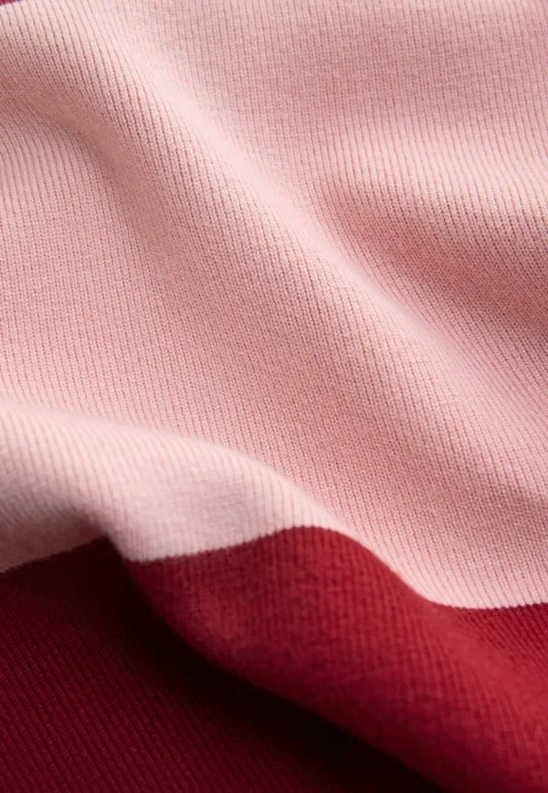 Поло-Свитер с длинными рукавами в стиле looney tunes, стандартного кроя Next, Pink Burgundy Stripe — фото 4