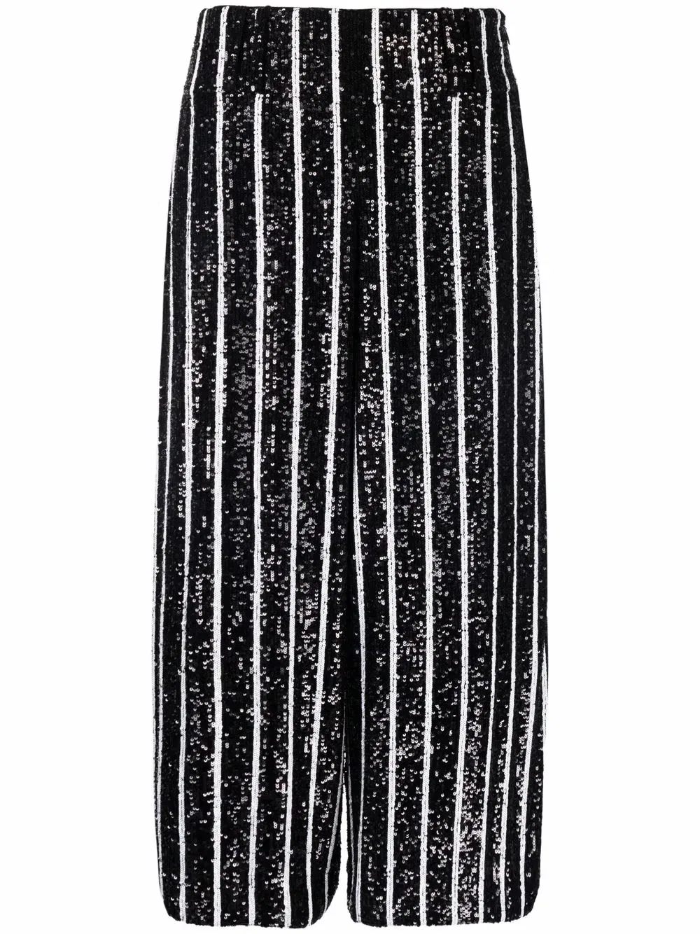 Широкие брюки с пайетками Balmain, черный