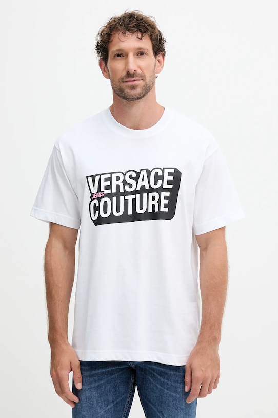 

Хлопковая футболка Versace Jeans Couture, белый