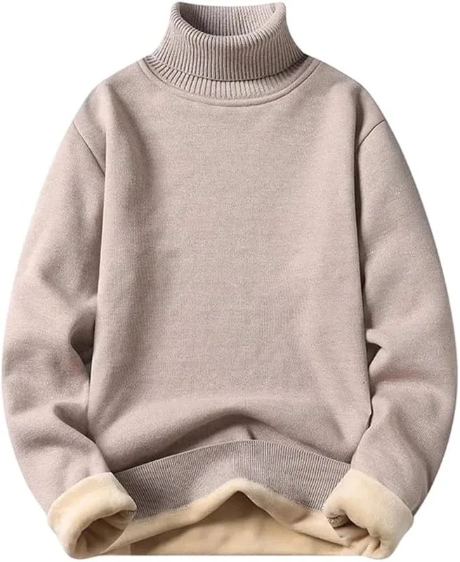 

Толстый флисовый свитер-водолазка мужской slim