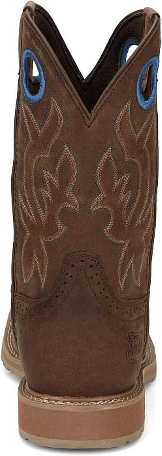 Мужские сапоги Justin Boots All Around с мягким квадратным носком, 28 см, коричневые — фото 3