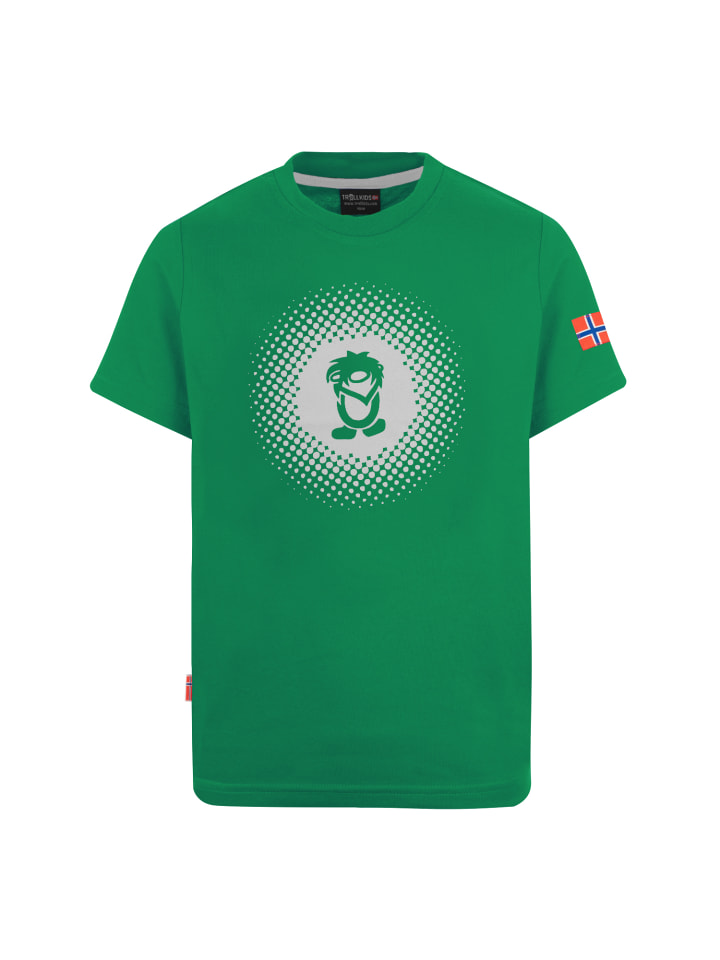 

Функциональная рубашка Trollkids Funktionsshirt Pointillism, цвет pepper green