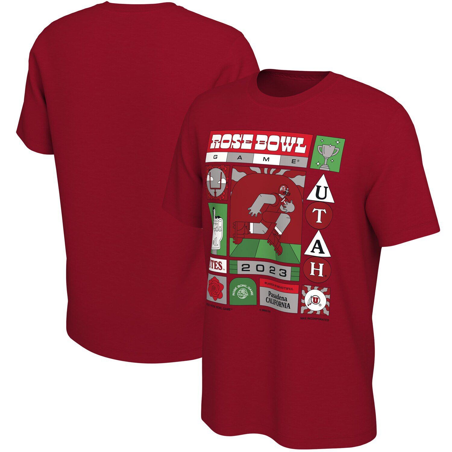 

Мужская красная футболка Nike Utah Utes 2023 Rose Bowl Illustrated, Красный, Мужская красная футболка Nike Utah Utes 2023 Rose Bowl Illustrated
