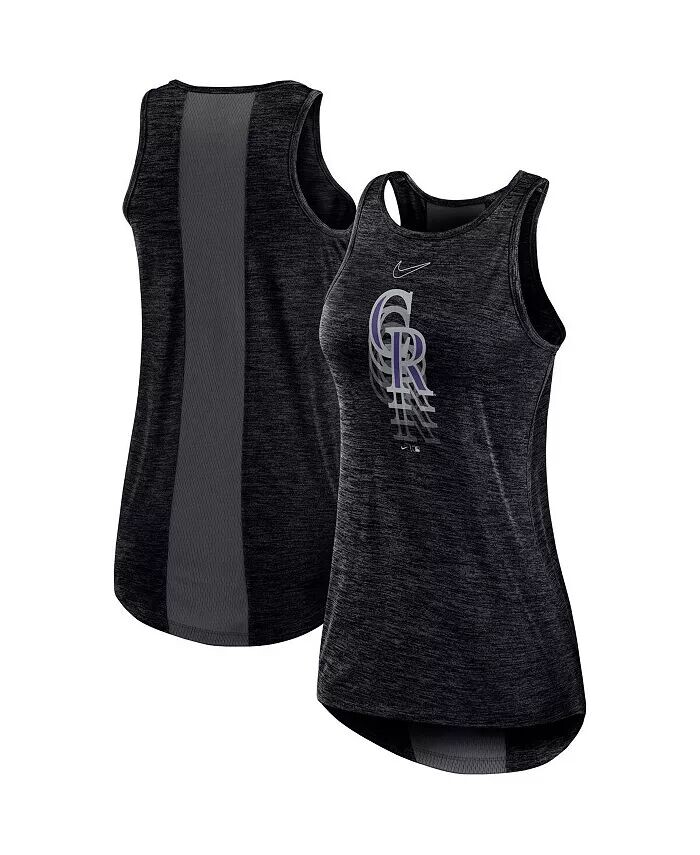 

Женская черная майка с высоким воротником и логотипом Colorado Rockies Nike