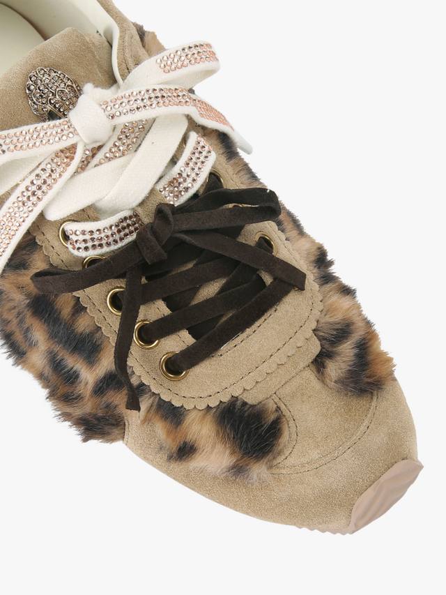 Islington Bow Faux Fur кроссовки в леопардовом принте Kurt Geiger London, Brown/Multi — фото 4
