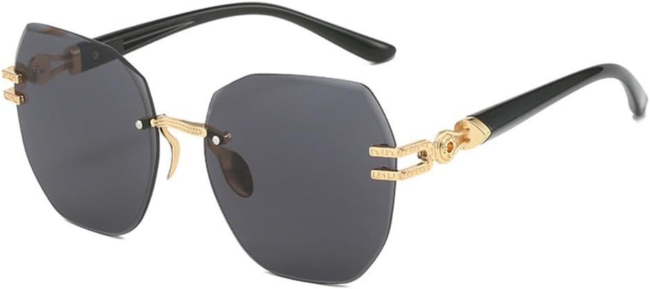 

Женские солнцезащитные очки LVTFCO без оправы, персонализированные, овальная, большая оправа, модные металлические очки, трендовые для уличной фотосессии, универсальные, 1