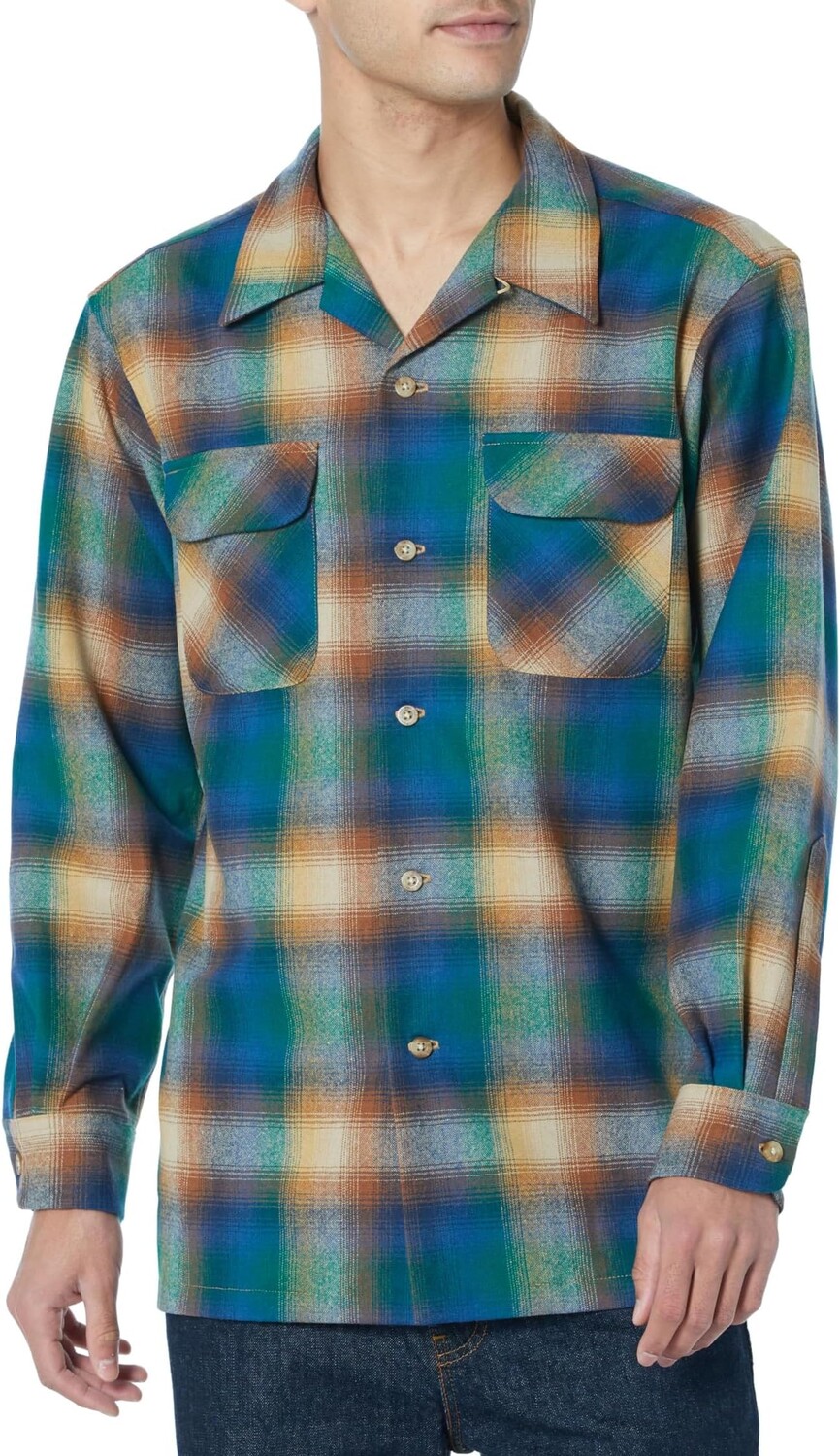 

Рубашка Pendleton Board Shirt, цвет Blue/Brown Multi Ombre