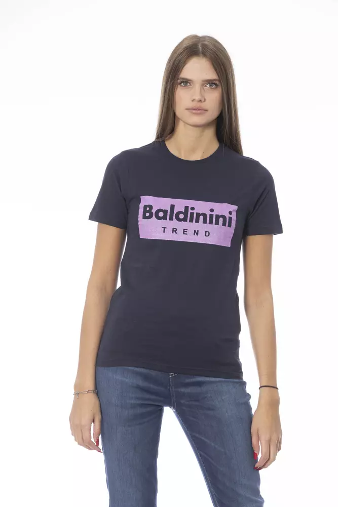 

Синий хлопковый женский топ Baldinini Trend