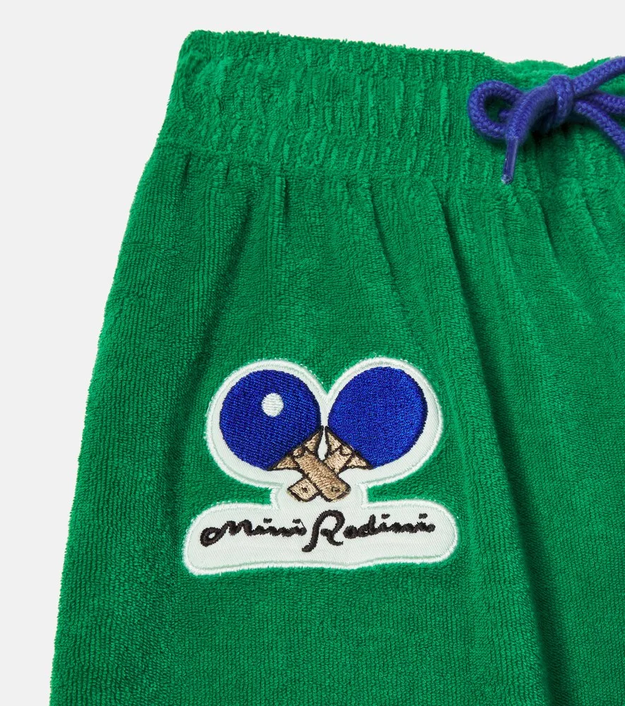 Хлопковые флисовые спортивные штаны для настольного тенниса Mini Rodini, зеленый — фото 4