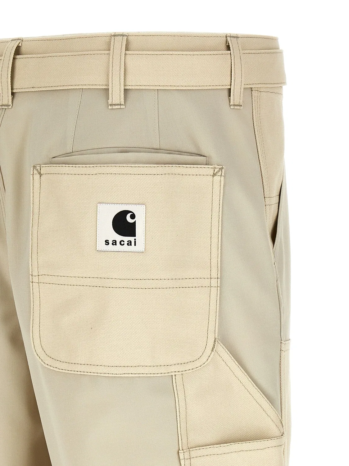 Брюки SACAI x Carhartt WIP "Duck", бежевый — фото 4