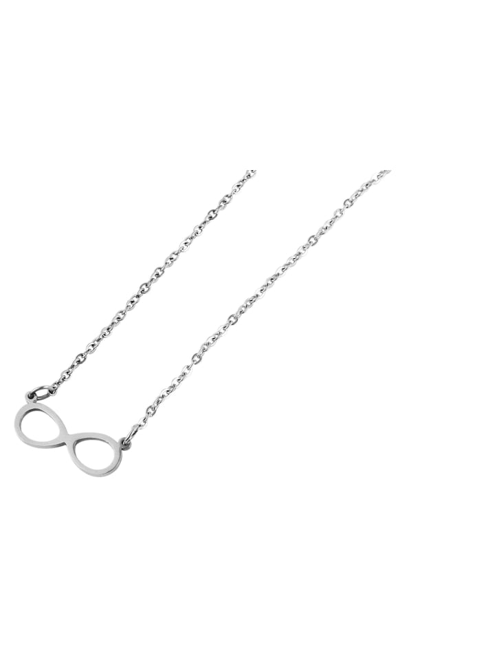 

Adeliás Женское ожерелье с подвеской в виде символа бесконечности из нержавеющей стали серебристого цвета