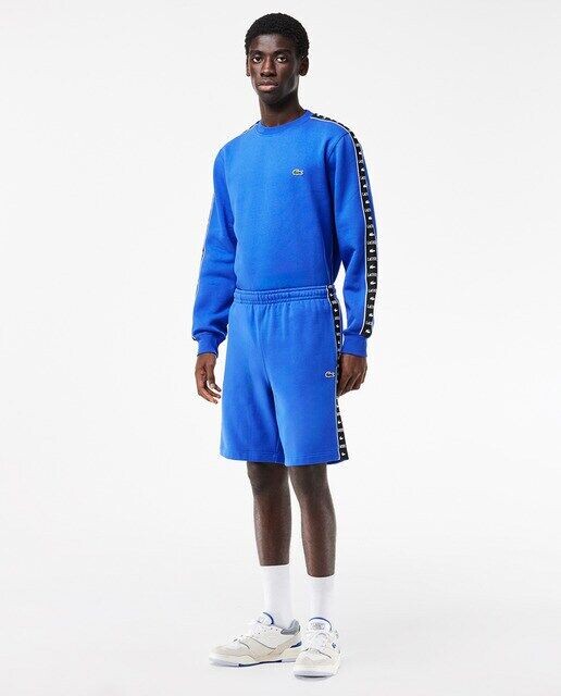 

Флисовые шорты-джоггеры в полоску с логотипом Lacoste, синий