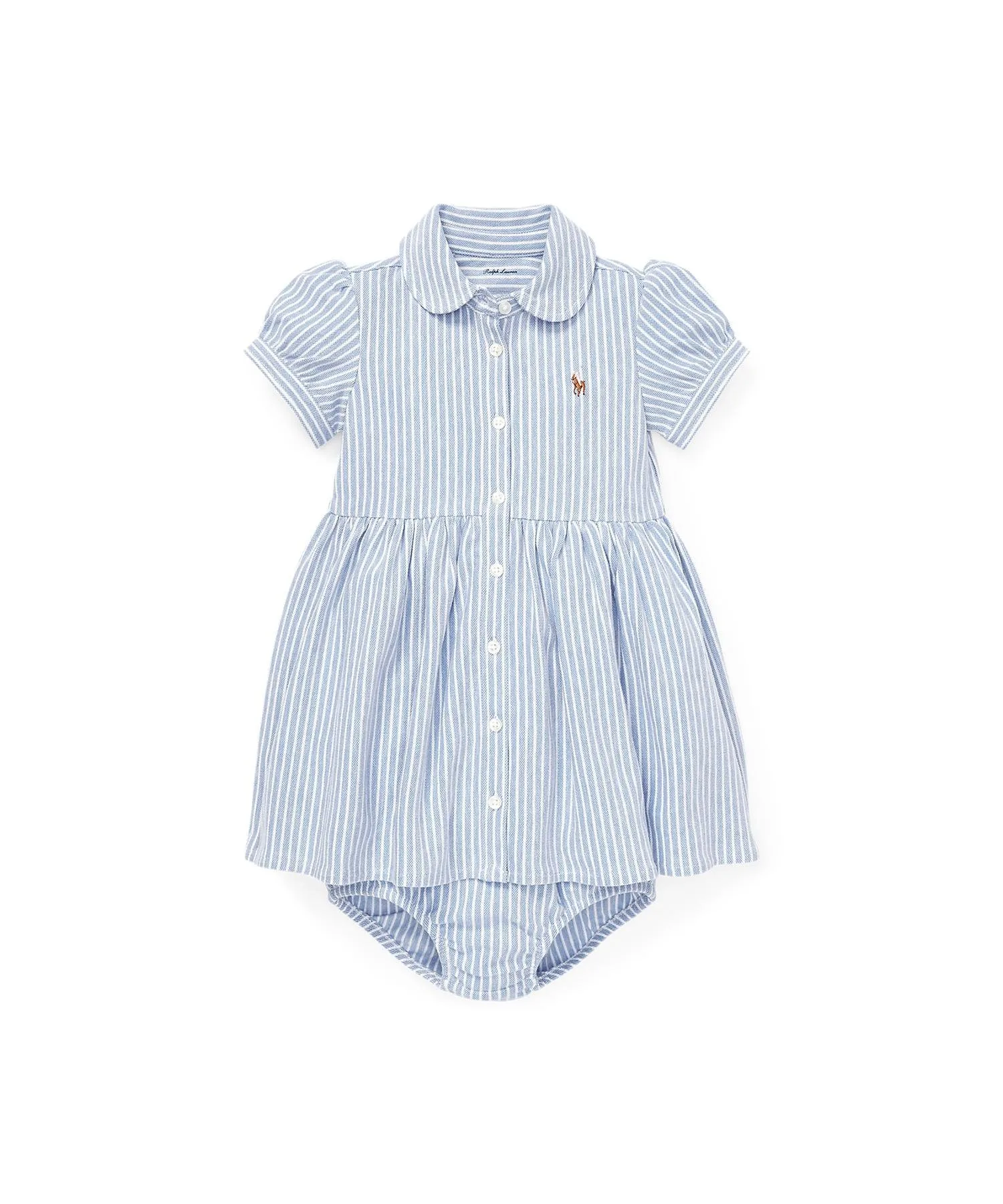 Детское полосатое вязаное платье в стиле Оксфорд Polo Ralph Lauren, 400 Blue