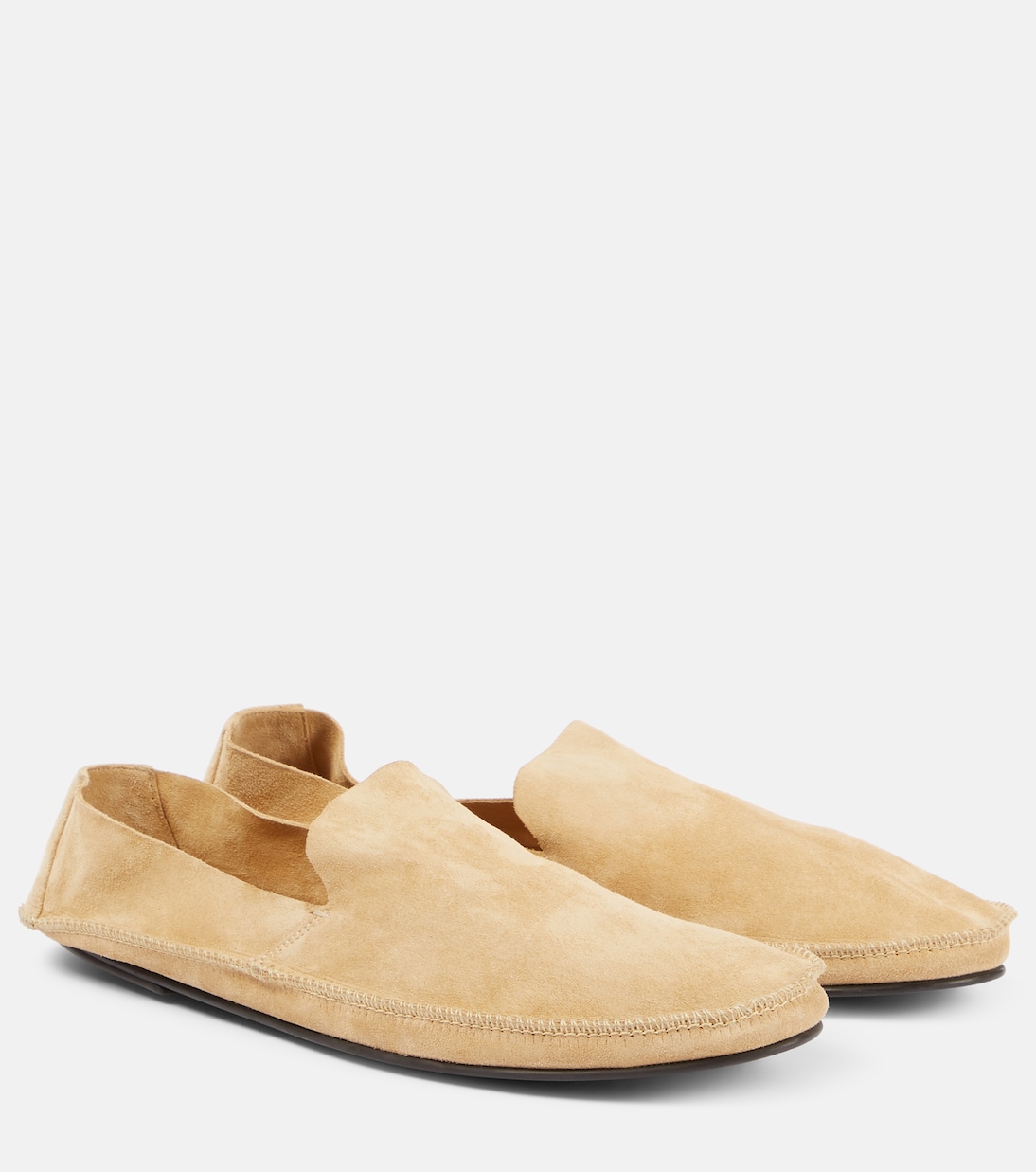 Тайлер замшевые лоферы The Row, Yellow Linen