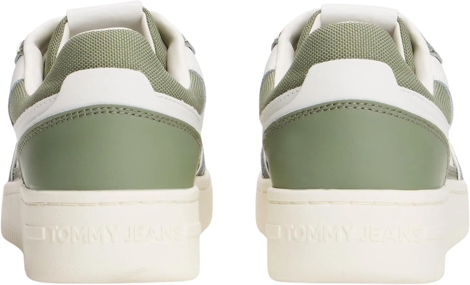 Кроссовки Tommy Jeans Herren Cupsole Sneaker Retro Basket Low Top, White Ecru Aruba Green — фото 2