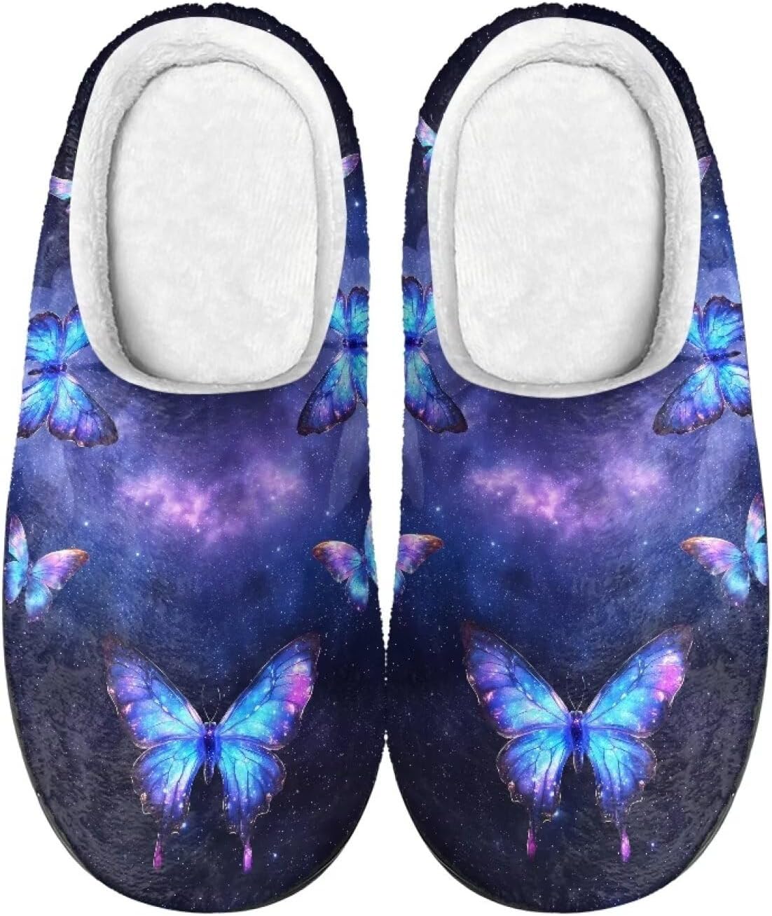 

Мужские и женские нескользящие тапочки, теплые мягкие уютные тапочки из фланели, домашняя обувь для спальни и улицы, размеры 2-12 Zcfygdx, синий/фиолетовый