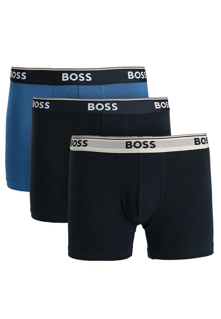 Трусы боксеры, 3 шт., BOSS Bodywear, синий/мультиколор