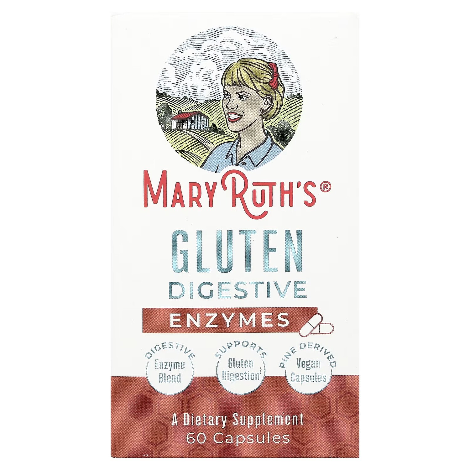 

Пищеварительные ферменты глютена MaryRuth's, 60 капсул