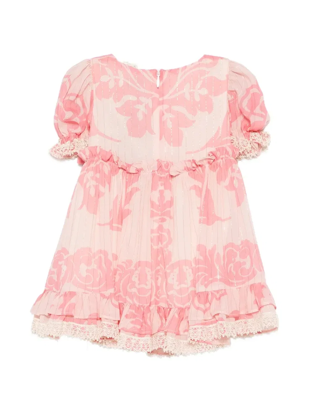 Платье с оборками и цветочным принтом Etro Kids, розовый — фото 2