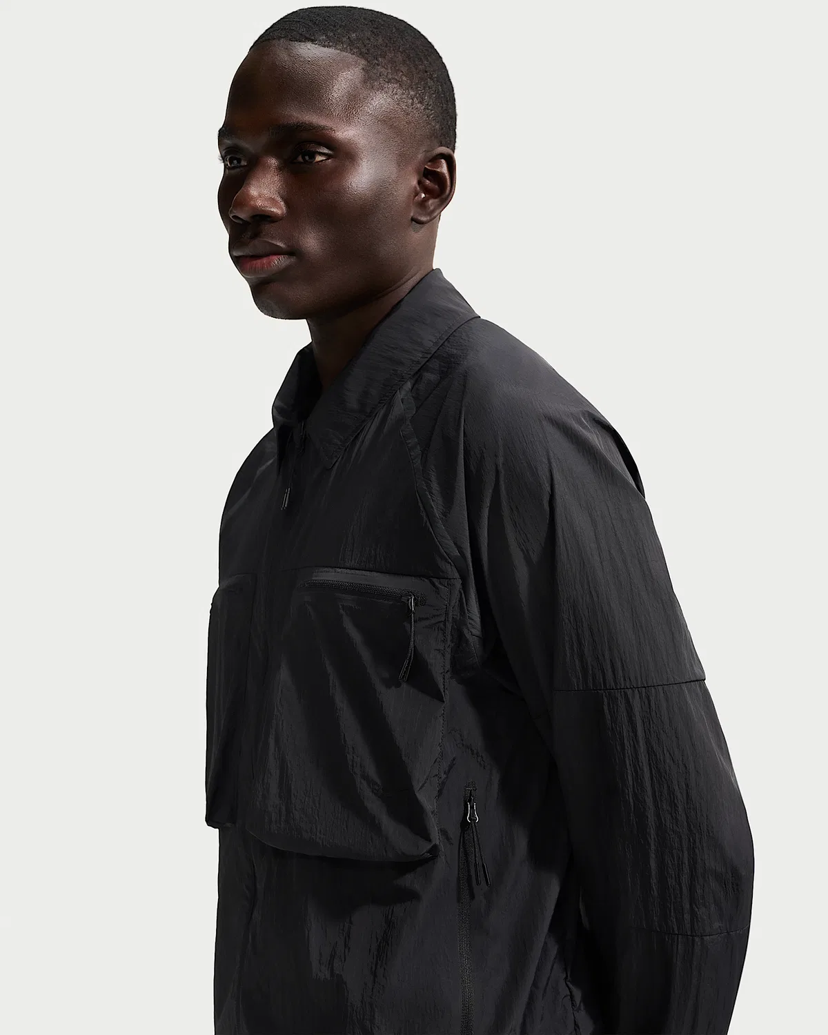 Мужская длиннорукавная рубашка Nike Tech, Black/Black — фото 3