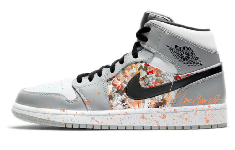 

Кроссовки Air Jordan 1 Vintage Basketball Shoes Men Low-top Grey/white, серый