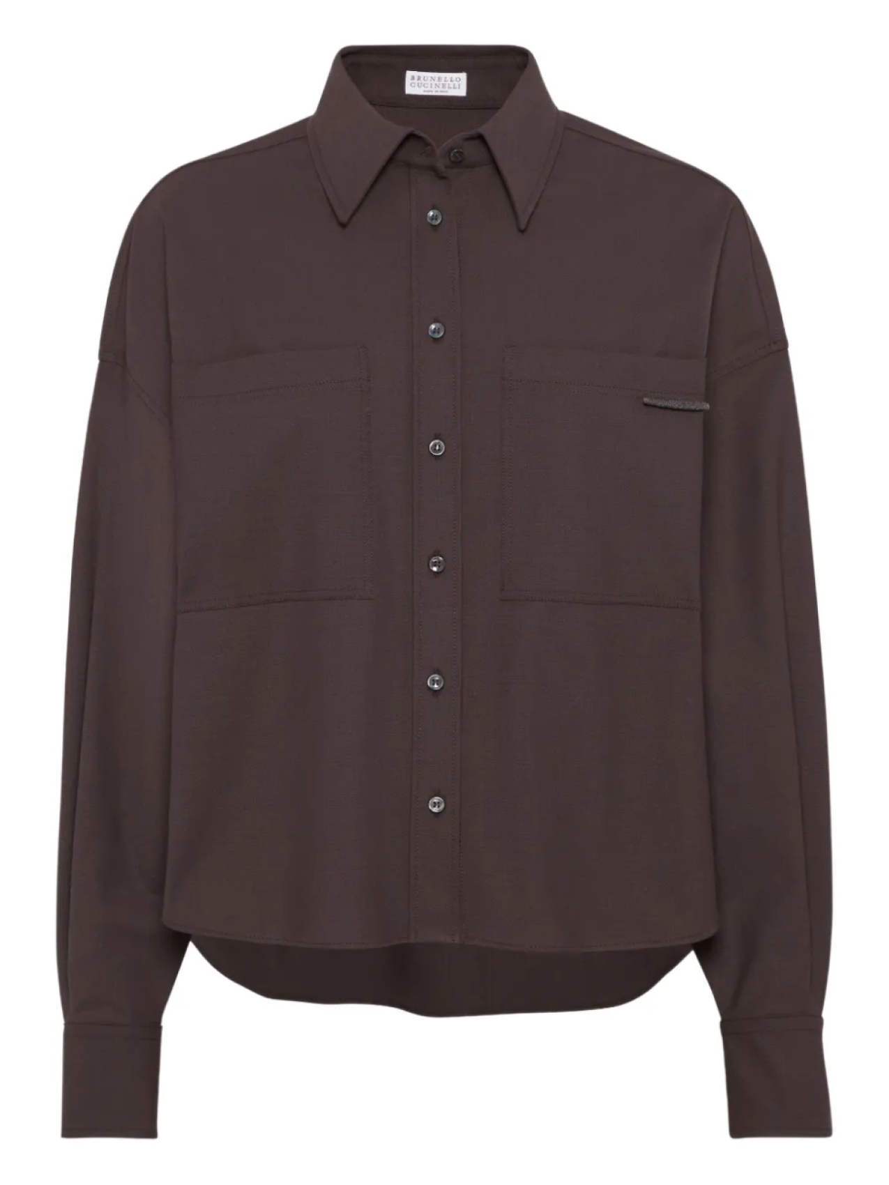

Brunello Cucinelli рубашка с декором Monili, коричневый