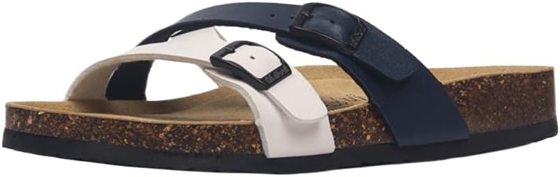 

Сандалии Иисуса с двойной пряжкой для женщин и мужчин, унисекс, с широкой пробковой подошвой, водонепроницаемые, шлепанцы для пляжа, легкие, дышащие, с поддержкой свода стопы, нескользящие Geerta, белый/синий