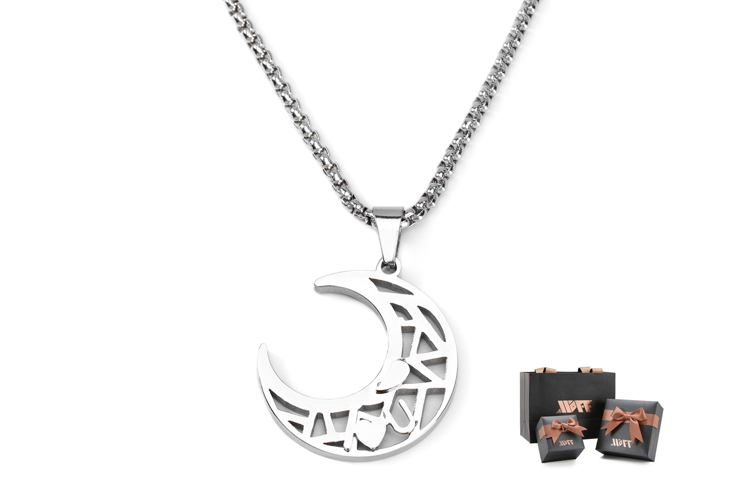 

Титановое стальное колье унисекс серебристо-белое XXOFF, серебряный белый