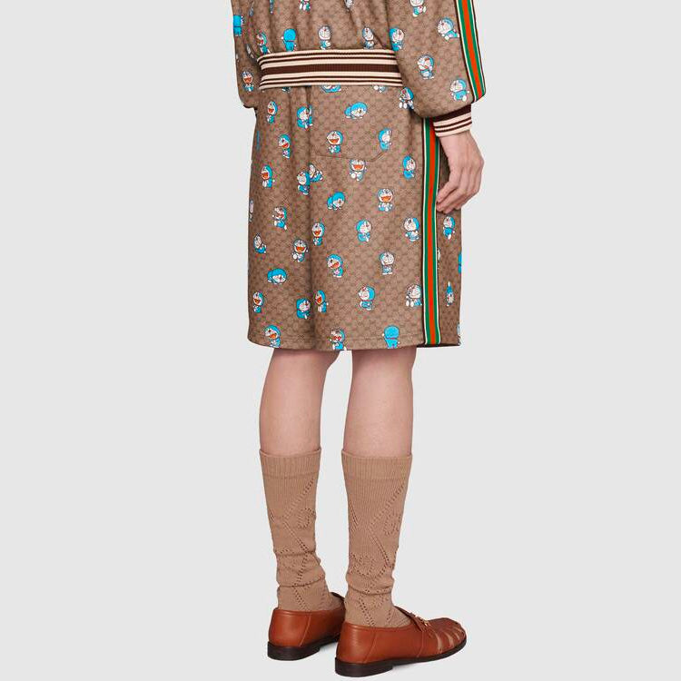 Шорты Gucci x Doraemon GG Shorts, бежевый, коричневый — фото 3