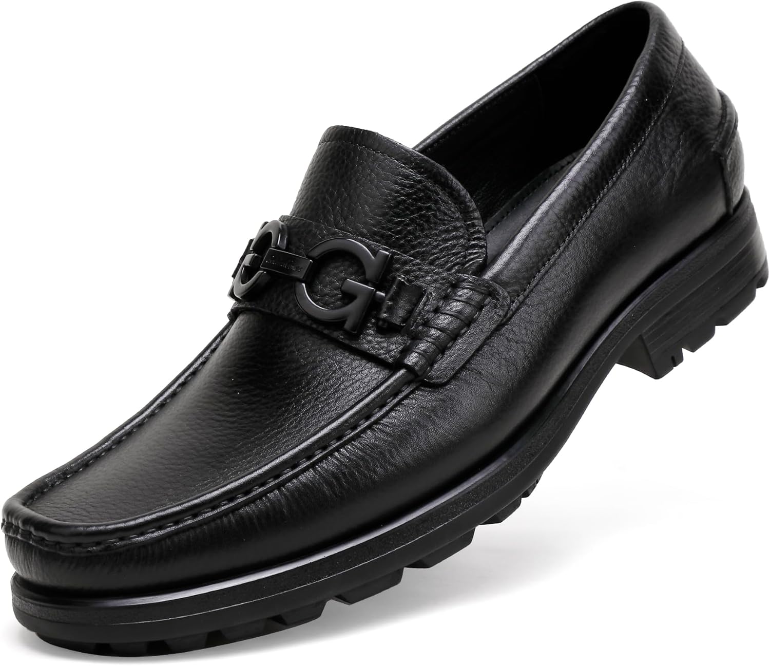 

Мужские кожаные туфли-лоферы универсального стиля, модные повседневные туфли с ручной отделкой под крокодила и пряжкой, деловые туфли на слипоне, лоферы с монетным держателем, свадебные и вечерние туфли для мужчин Generic, черный