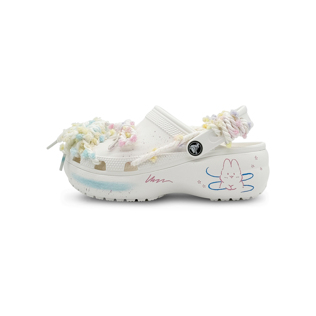 Crocs Классические женские белые сабо на платформе Bunny Paradise Clogs