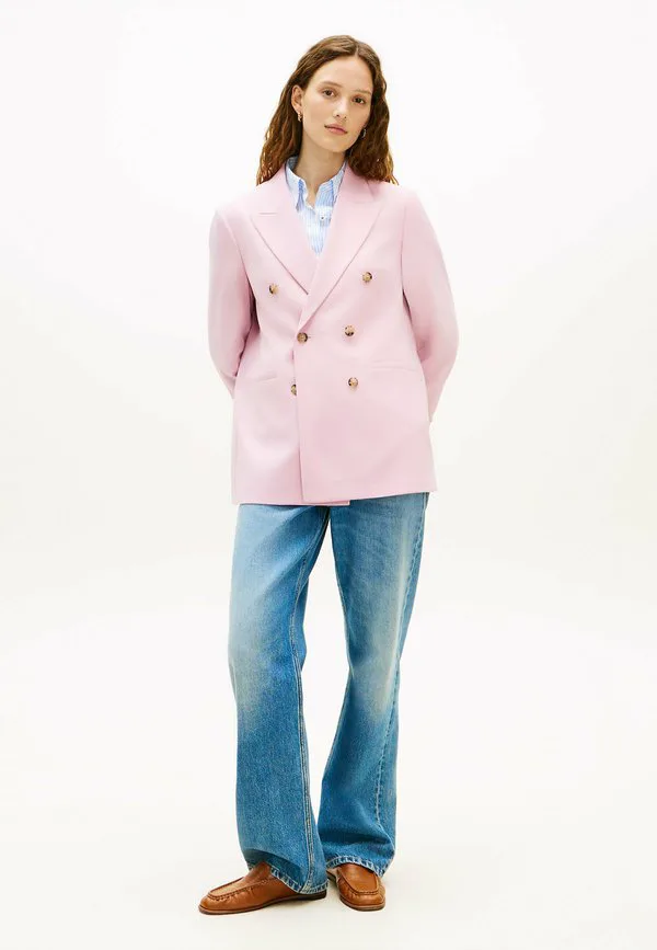 Классический двубортный пиджак из шерстяной смеси свободного кроя. Tommy Hilfiger, Bonita Pink — фото 2