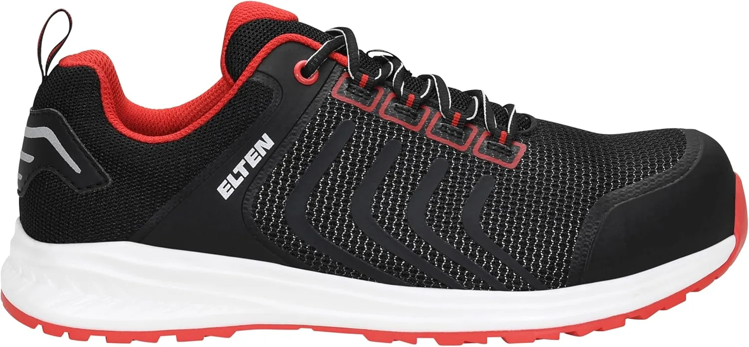 Кроссовки ELTEN Livas Black-Red Low ESD S1P, черный/красный — фото 2