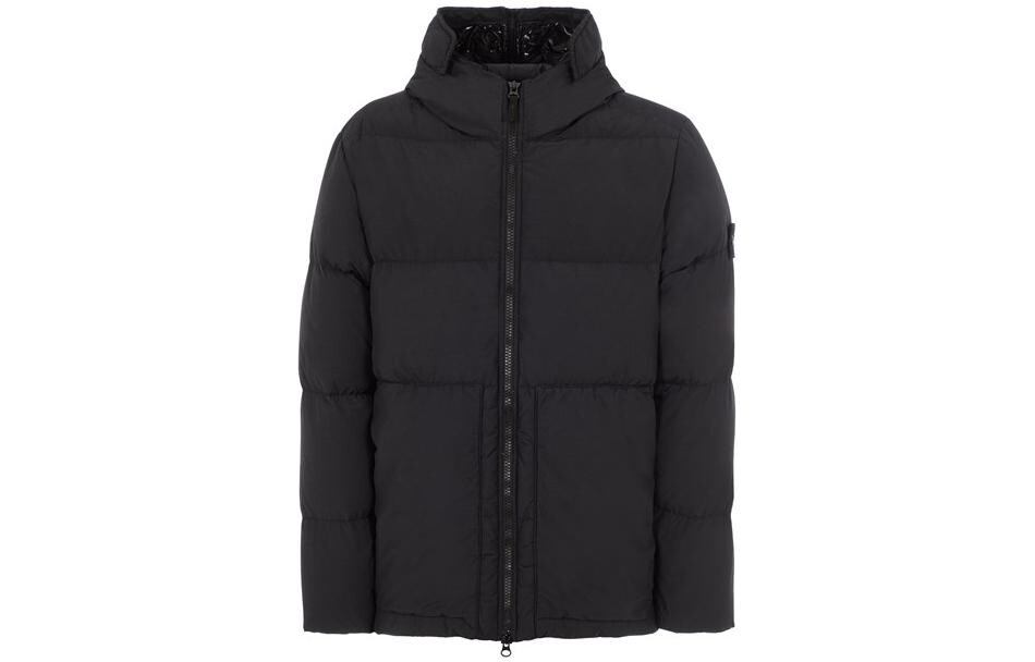 

Пуховик мужской Stone Island с капюшоном, черный