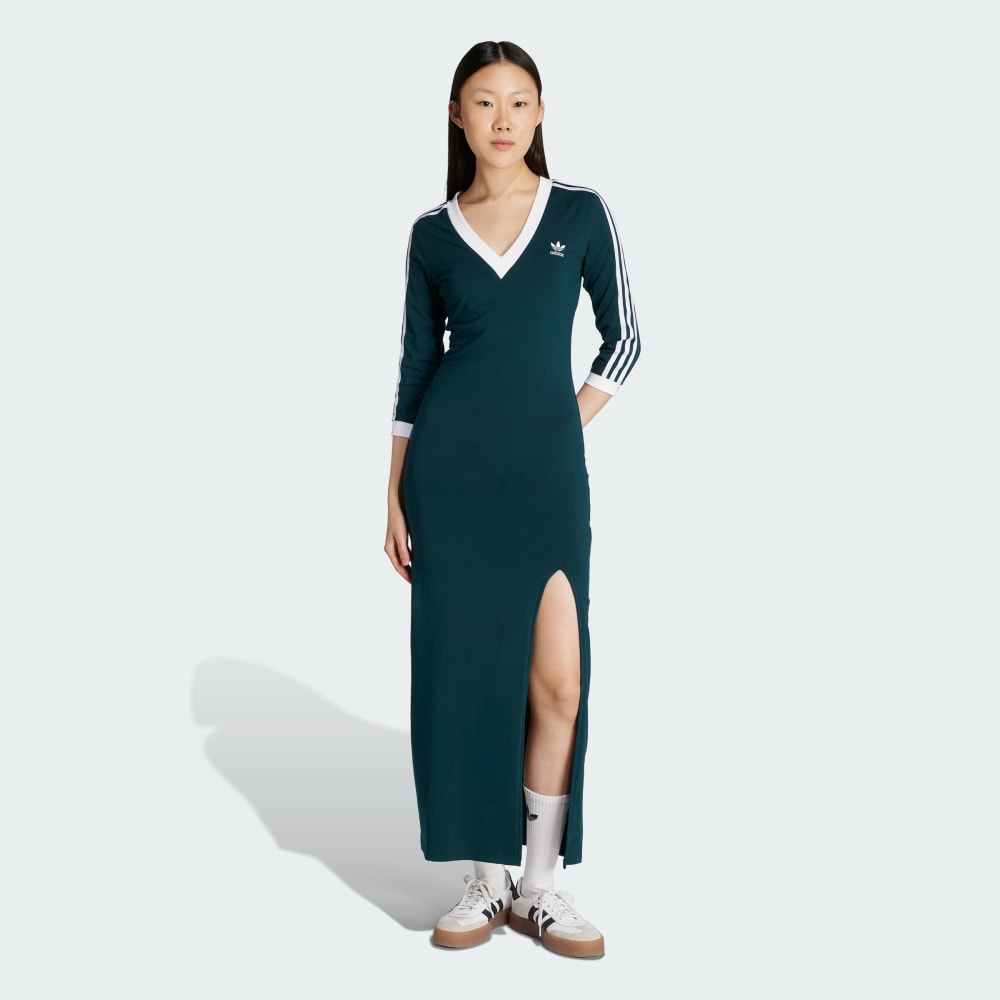 

Платье Adidas Adicolor Classics 3-Stripes Maxi Dress, цвет Aurora Ivy/White