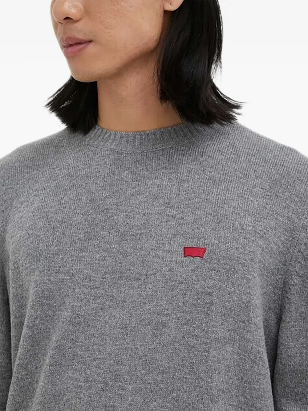 Свитер с круглым вырезом и нашивкой с логотипом Levi'S, серый — фото 4