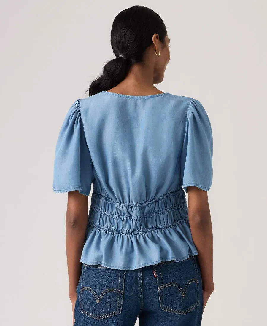 Женская блузка Ryan с V-образным вырезом и короткими рукавами из крепа Levi'S — фото 4