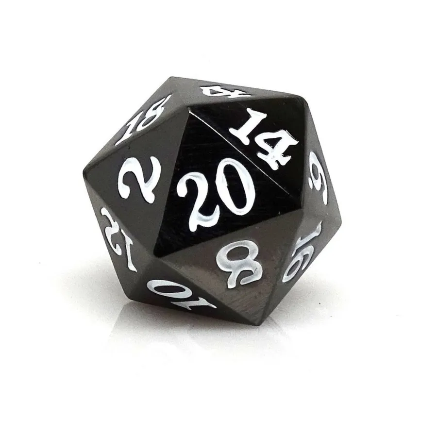 

Metal d20 — бронзовый с белым, Dice - Metal Single Dice (Easy Roller Dice)
