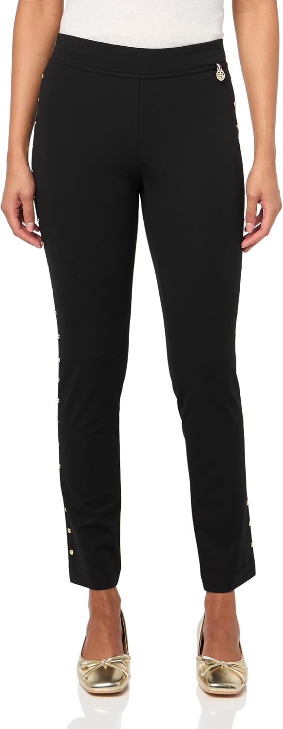 

Женские облегающие брюки-понте с заклепками от Tommy Hilfiger, Black